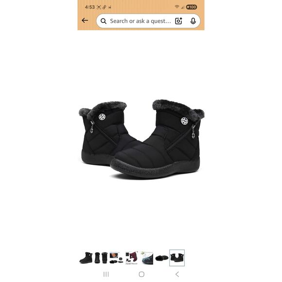 HSYOOES black faux fur lined waterproof winter snow ankle boots size 9 Runs Big - Picture 7 of 11